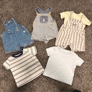 Calvin Klein & Nautica Light Blue & Navy Striped Baby Bodysuit Set